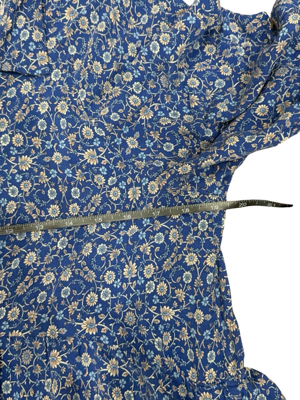 🌼 Natural Life Rebecca Midi Dress Blue Boho Cottagecore Size L - Picture 8 of 10